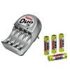 Зарядное устройство DUO+4 акк-ра AA 2600 mah. Заряжает акк-ры AA или AAA, авт.откл., авт.контроль времени зарядки, встр. Блок питания HAMA